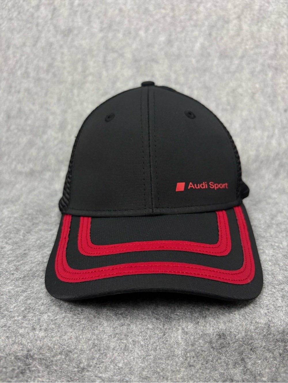 Audi Sport Black Red Mesh Trucker Snapback Hat